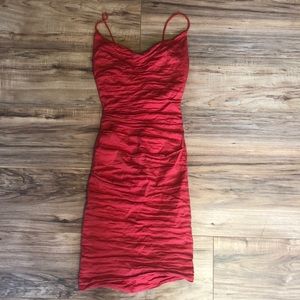 Nicole Miller Coral Red Pink Bodycon Dress Size 4